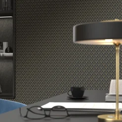Vliestapete Art Deco Motiv Schwarz Gold Metallic 10346-15