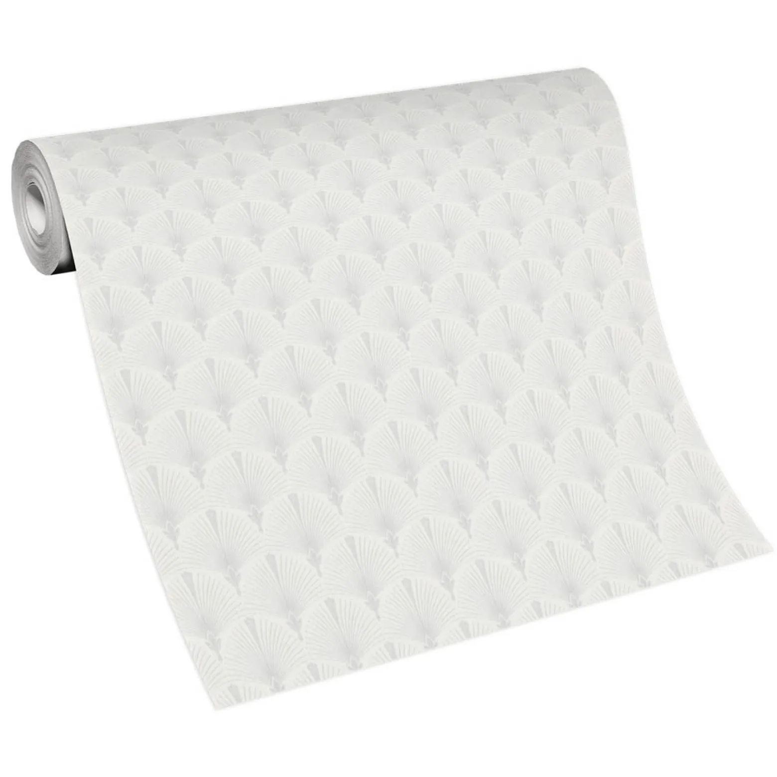 Vliestapete Art Deco Motiv Weiß Silber Metallic 10346-31