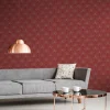 Vliestapete Art Deco rot gold Metallic 37427-4