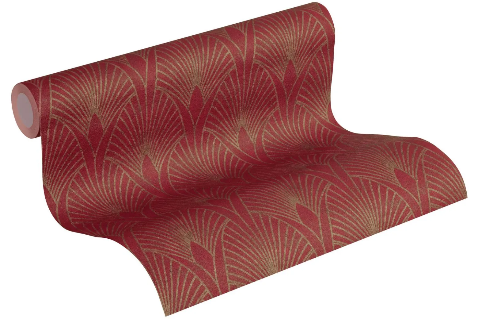 Vliestapete Art Deco rot gold Metallic 37427-4