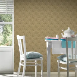 Vliestapete Art Deco sandbeige grau Metallic 37427-2