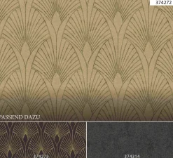 Vliestapete Art Deco sandbeige grau Metallic 37427-2