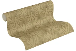 Vliestapete Art Deco sandbeige grau Metallic 37427-2