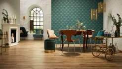 Vliestapete Art Deco türkis gold Metallic 37427-5
