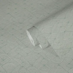 Vliestapete Art Deco Weiß Grün Nara 38742-3 AS Creation