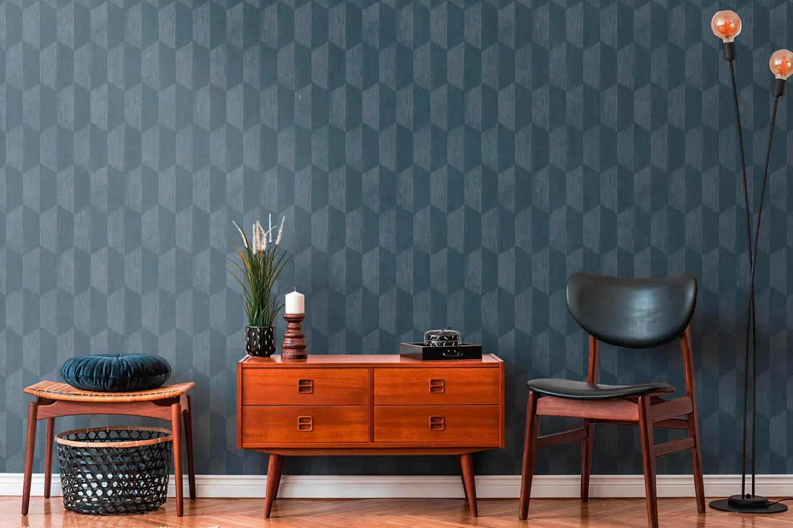 Vliestapete AS Creation Blau Bronze Geometrisch 385921