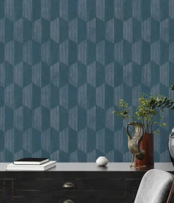 Vliestapete AS Creation Blau Bronze Geometrisch 385921