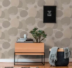 Vliestapete AS Creation Grau Beige Kreise 385954