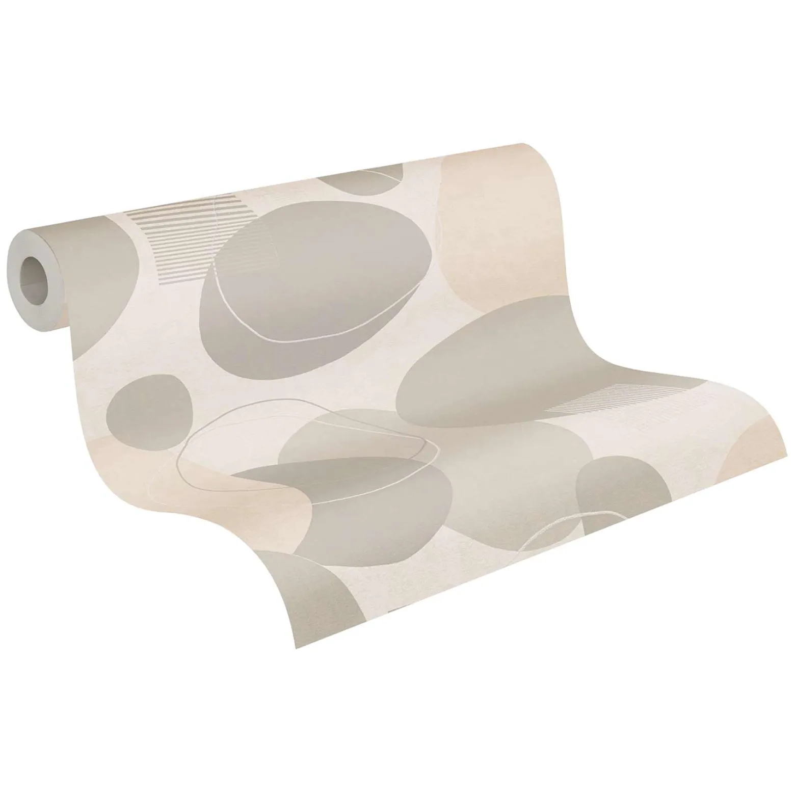 Vliestapete AS Creation Grau Beige Kreise 385954