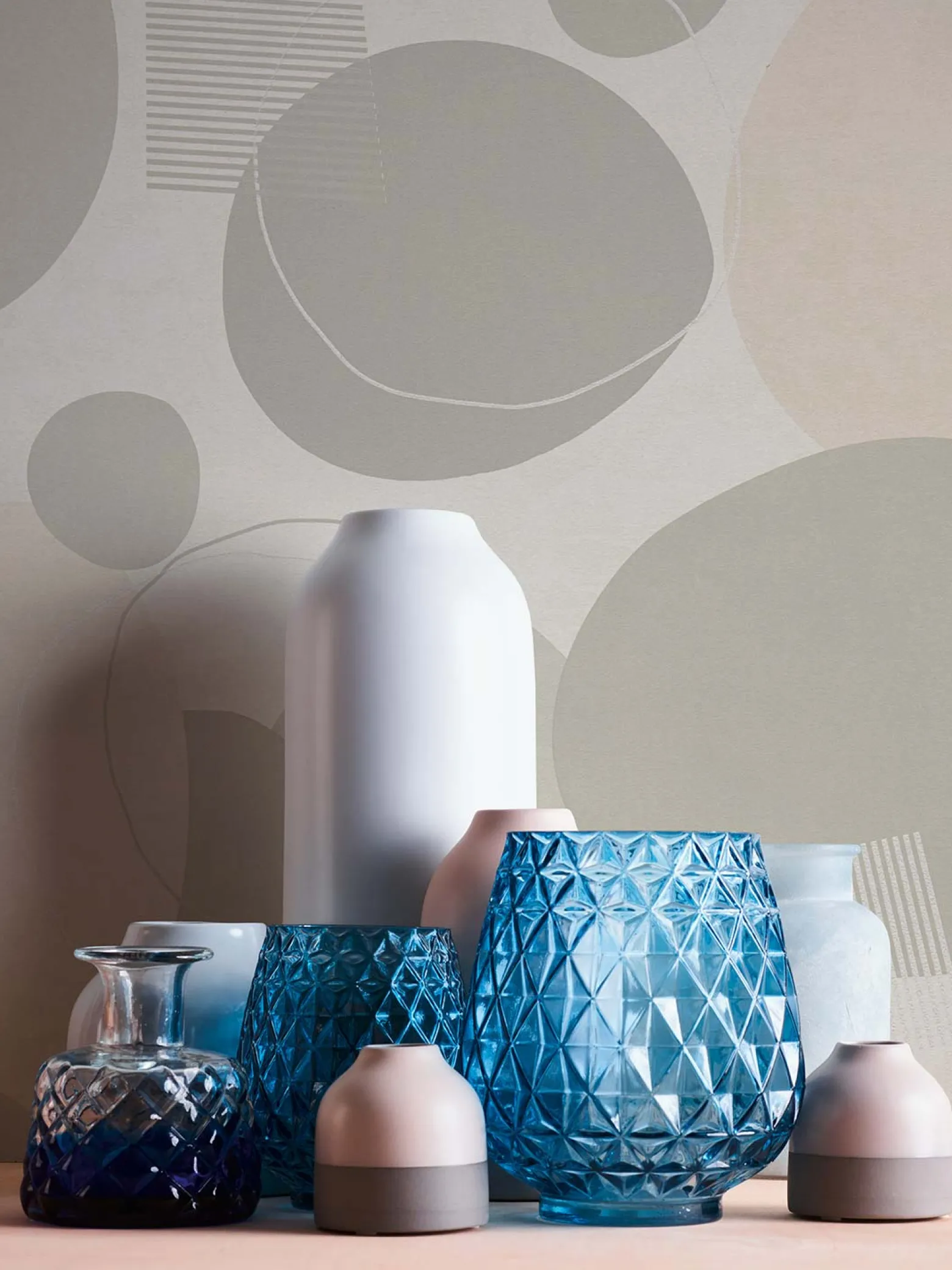 Vliestapete AS Creation Grau Beige Kreise 385954
