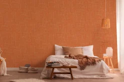 Vliestapete AS Creation Orange Gold Putzoptik 386081