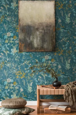 Vliestapete A.S. Creation 38825-3 Petrol Gelb Floral