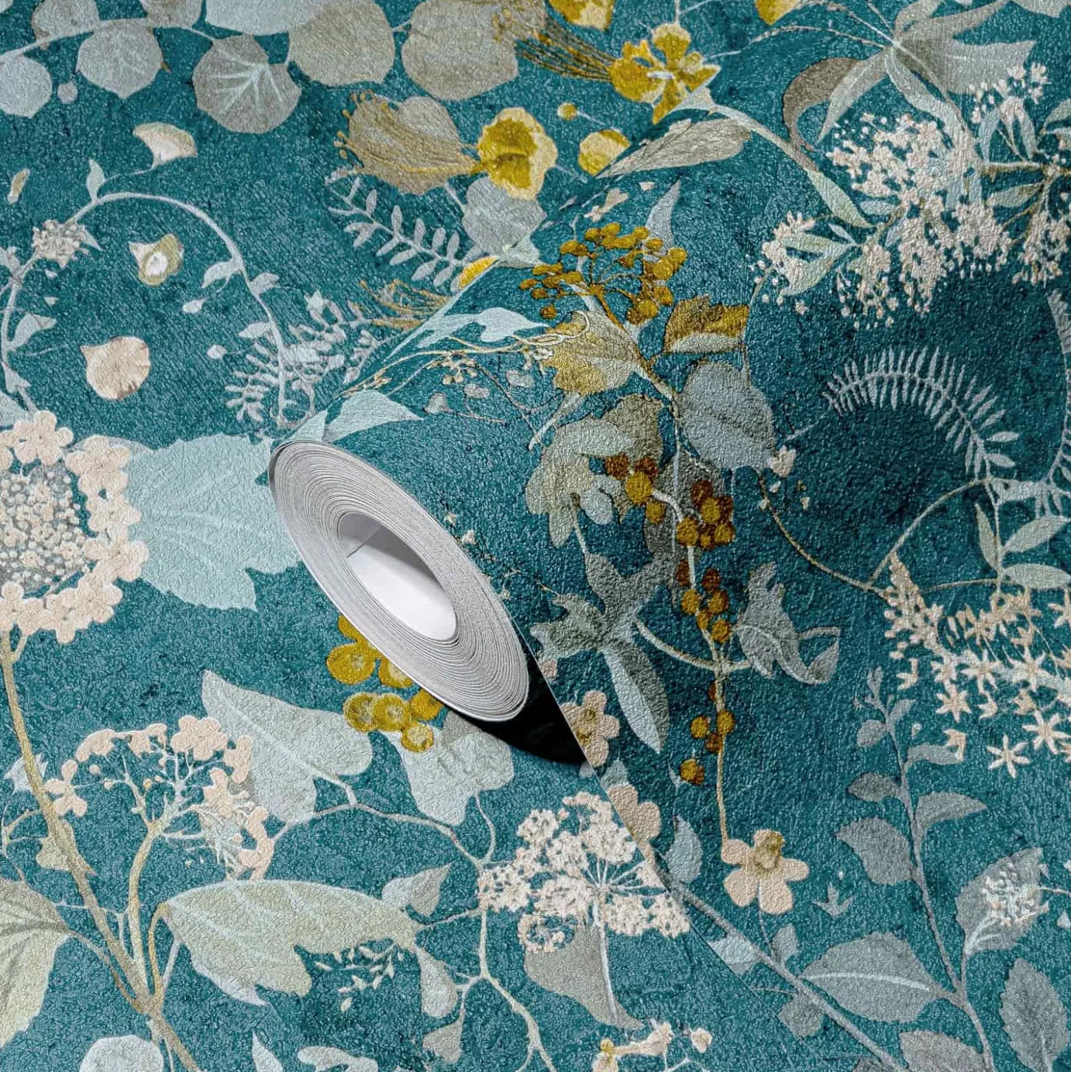 Vliestapete A.S. Creation 38825-3 Petrol Gelb Floral