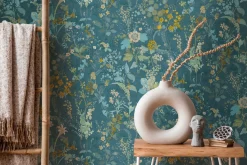 Vliestapete A.S. Creation 38825-3 Petrol Gelb Floral