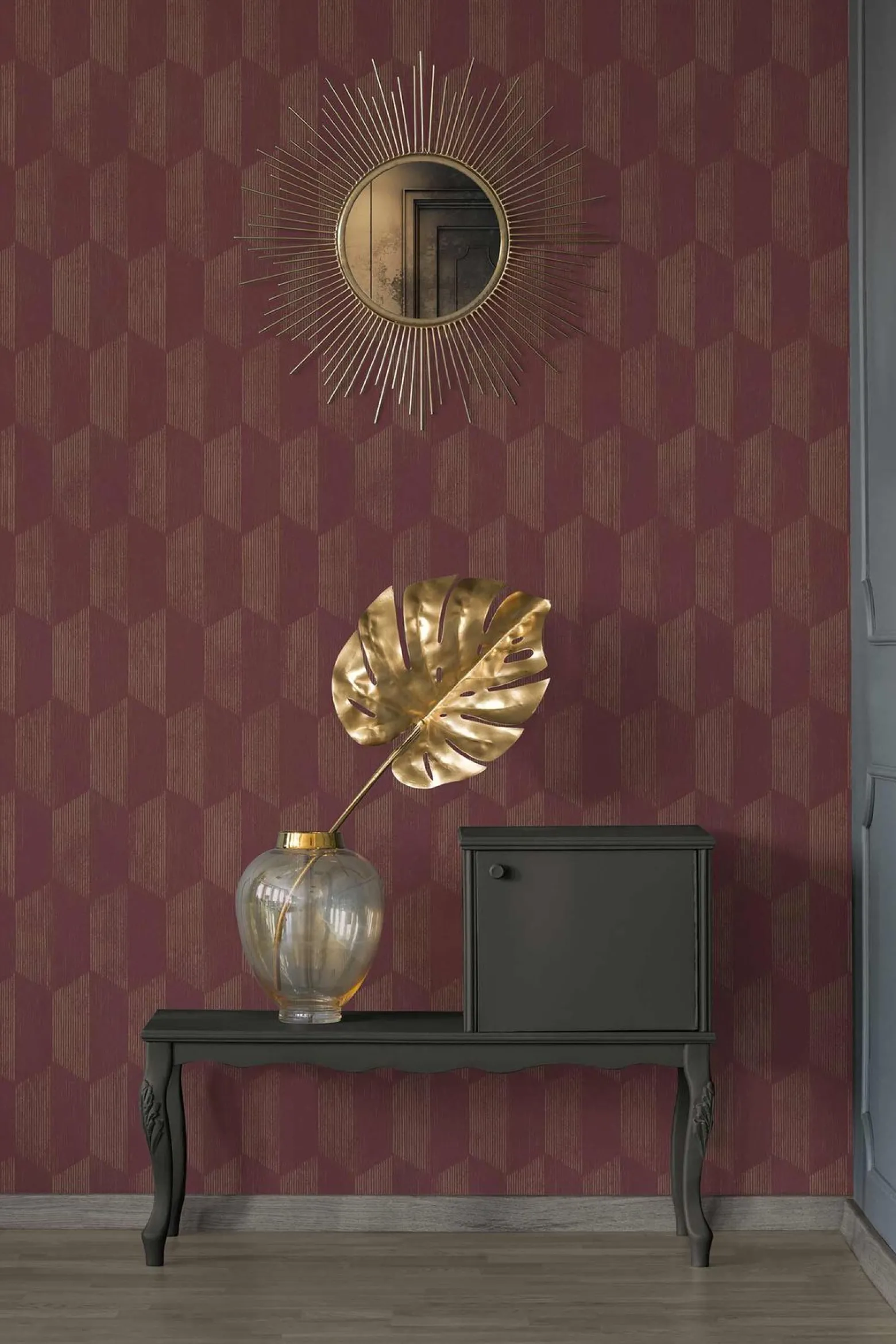 Vliestapete AS Creation Rot Gold Geometrisch 385925