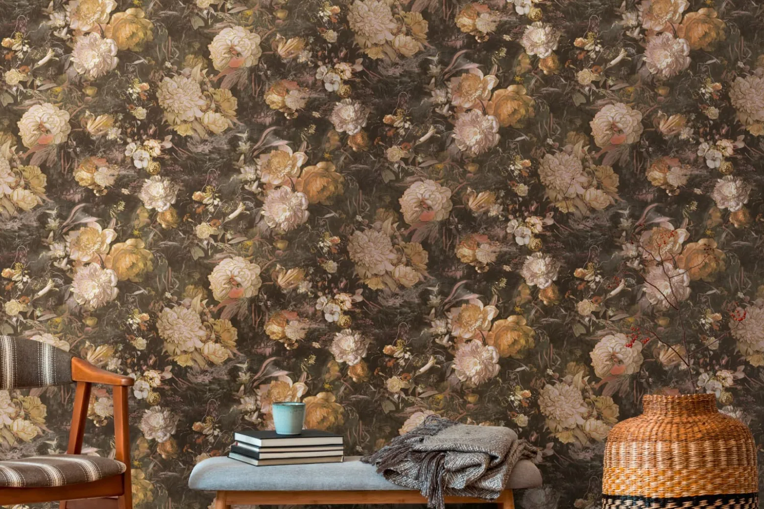 Vliestapete A.S. Creation 38821-2 Schwarz Gold Blumen