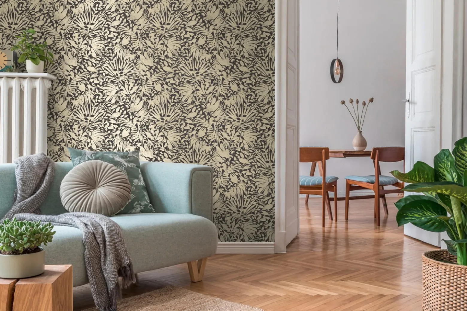 Vliestapete A.S. Creation 38831-3 Schwarz Gold Blätter