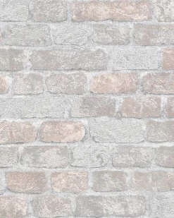 Vliestapete Backstein 3D Granulat grau rose Imagine 58410