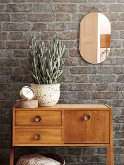 Vliestapete Backstein 3D Granulat grau rose Imagine 58410