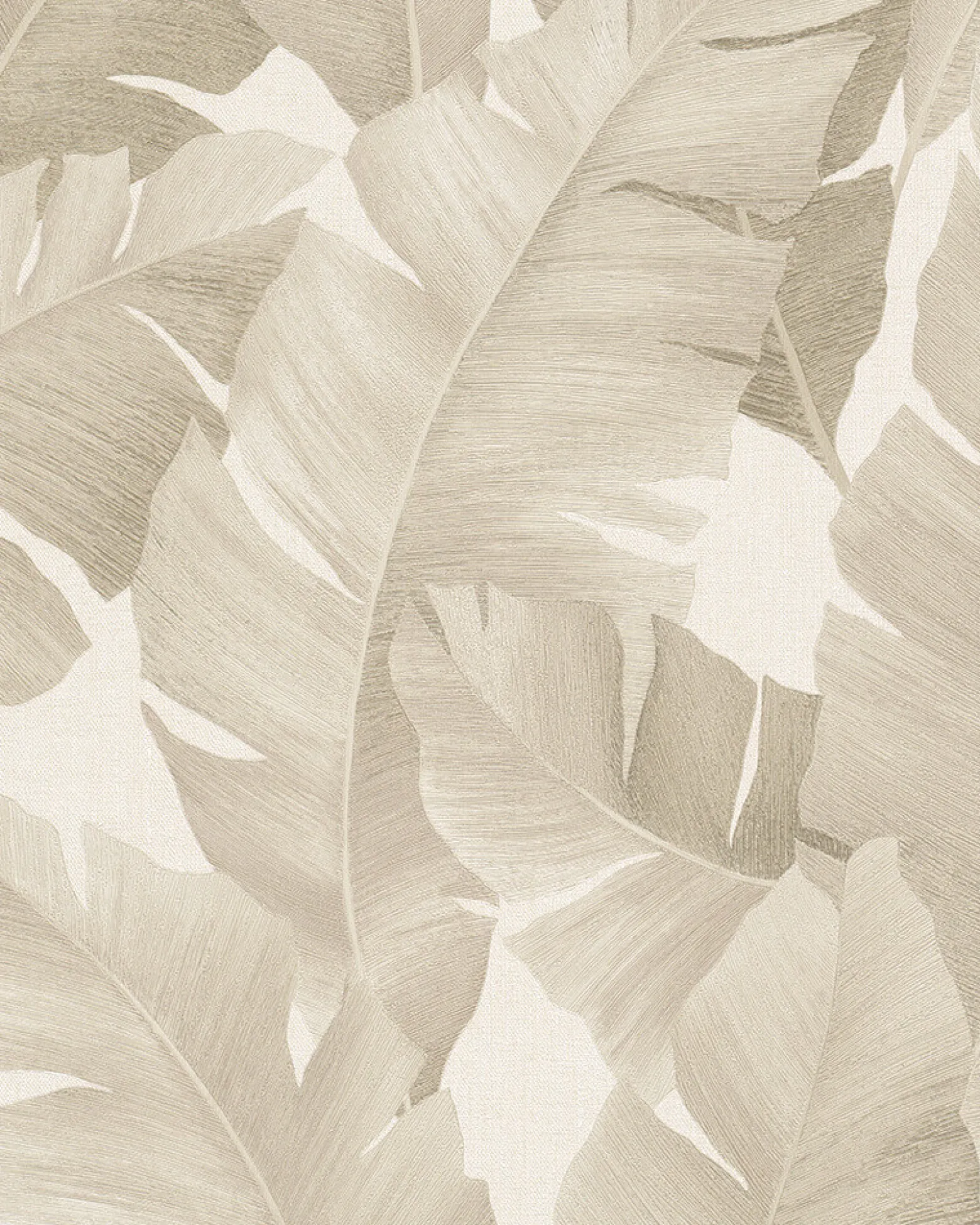 Vliestapete Bananenblätter beige creme metallic 31625