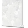Vliestapete Bananenblätter weiß silber metallic 31623