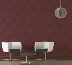 Vliestapete Barock bordeaux schwarz Glitzer 36898-3