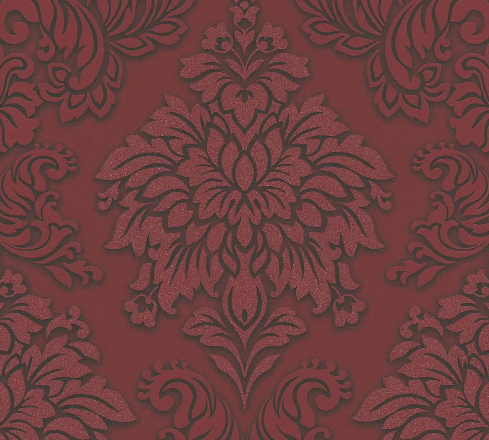 Vliestapete Barock bordeaux schwarz Glitzer 36898-3