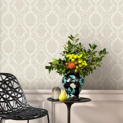 Vliestapete BarockCreme Beige Metallic 10288-02