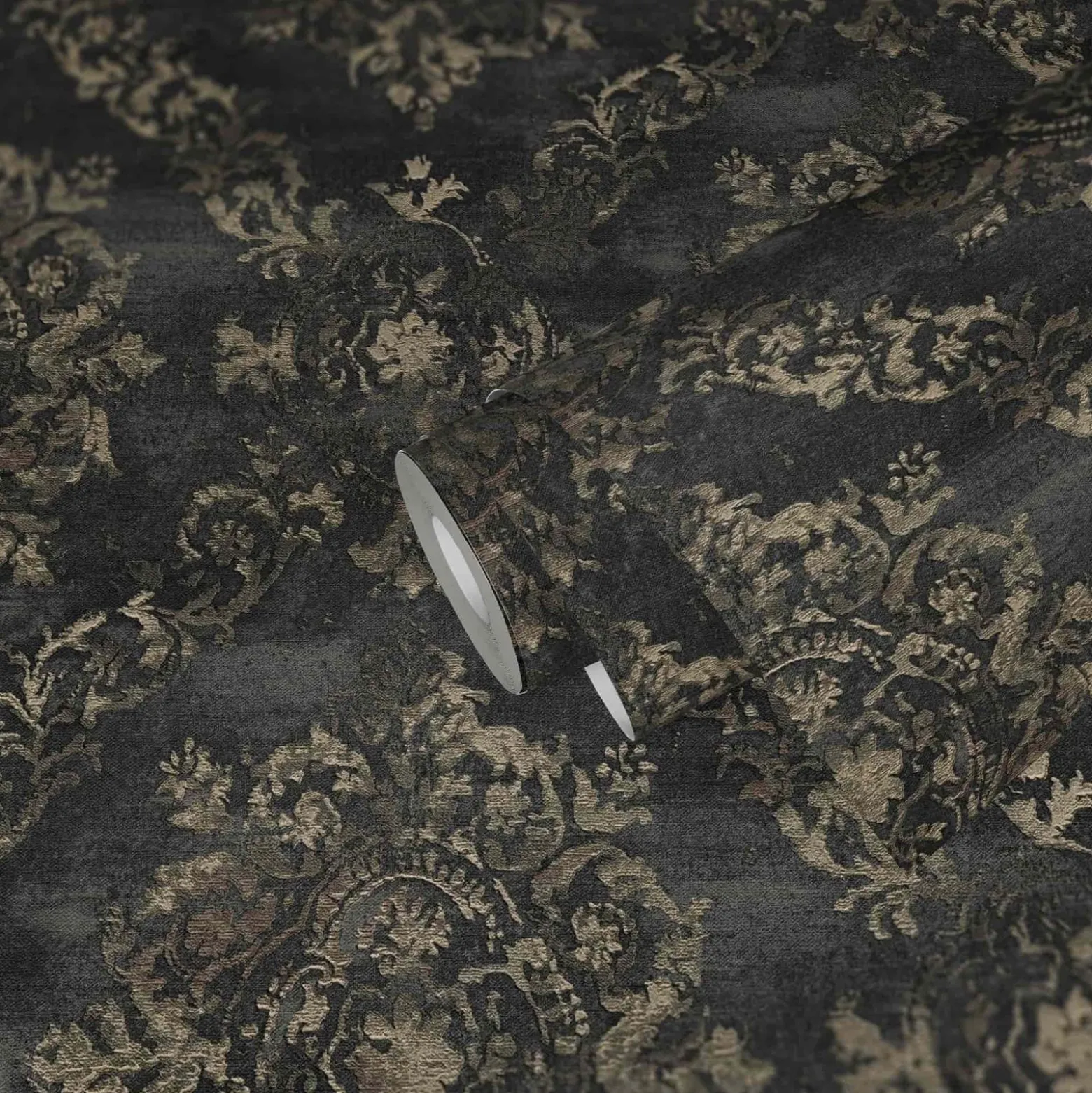 Vliestapete Barock-Design anthrazit beige 38707-4