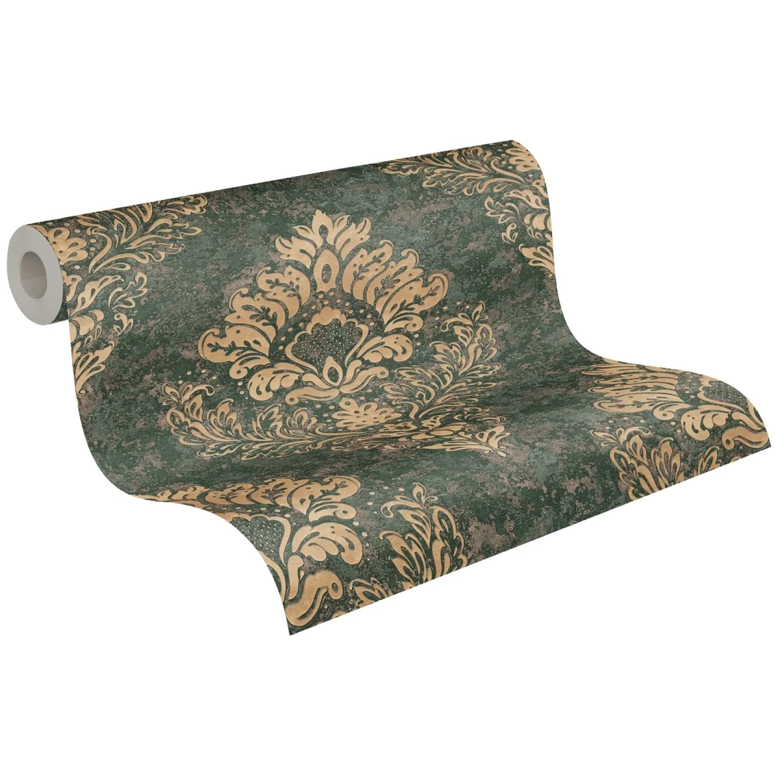 Vliestapete Barock Design beige grün Metallic 37901-1
