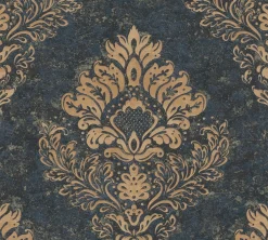 Vliestapete Barock Design beige blau Metallic 37901-2