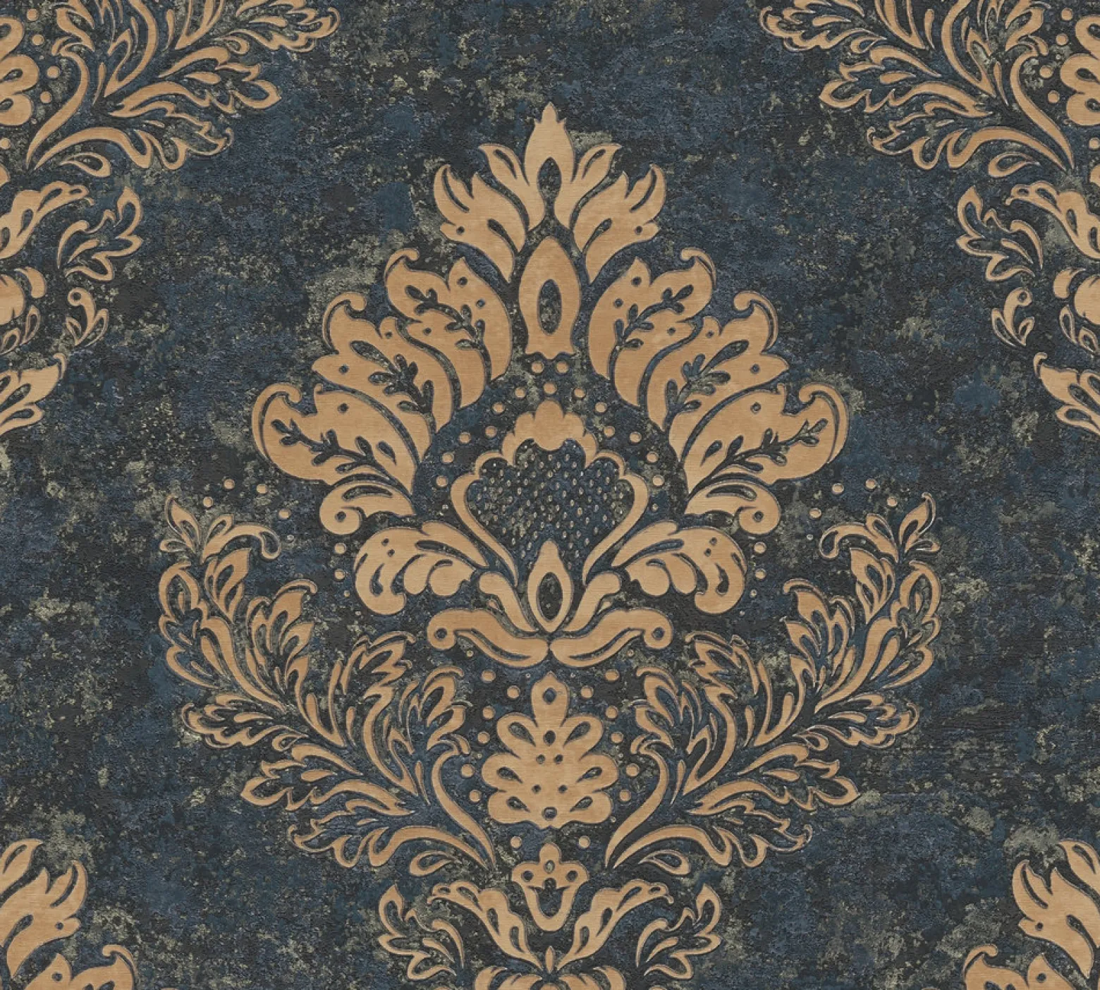 Vliestapete Barock Design beige blau Metallic 37901-2