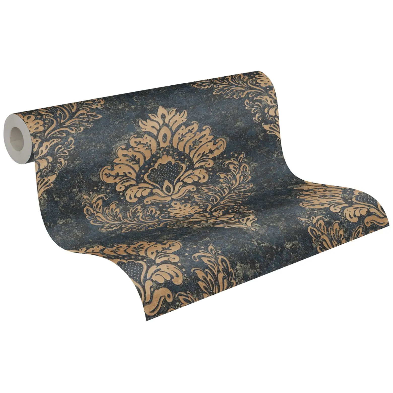 Vliestapete Barock Design beige blau Metallic 37901-2