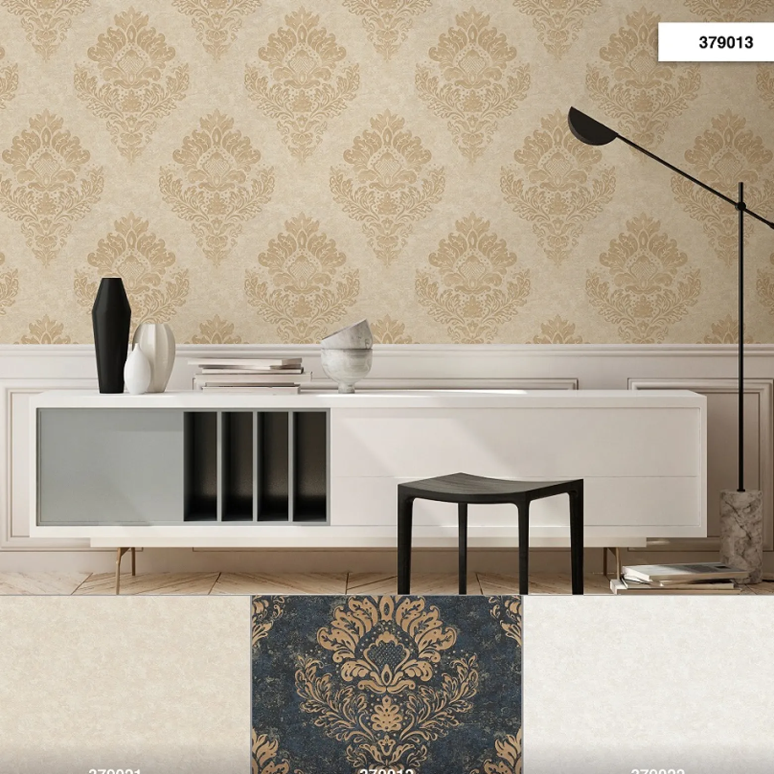 Vliestapete Barock Design beige gold Metallic 37901-3