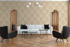 Vliestapete Barock Design beige gold Metallic 37901-3
