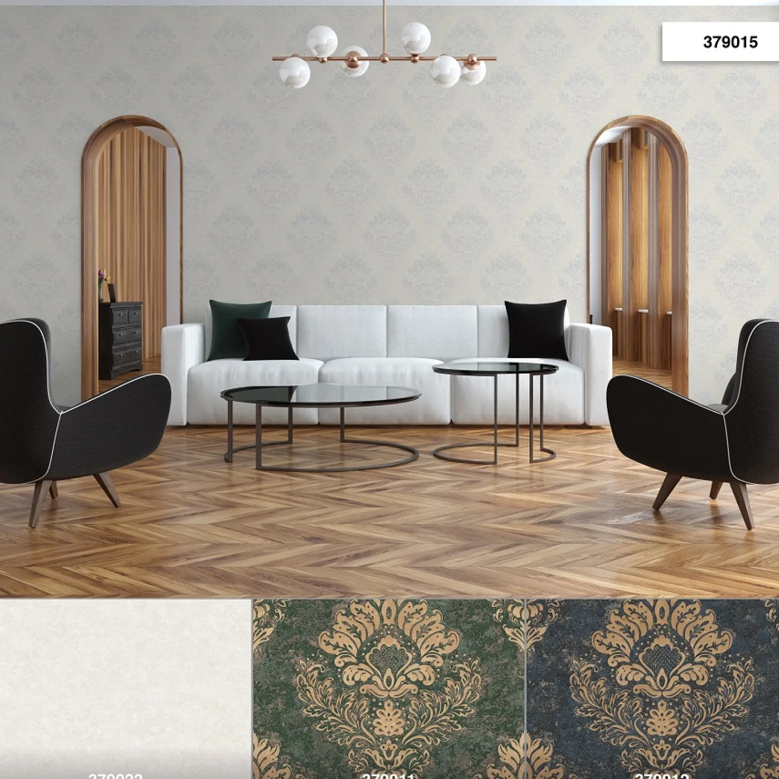 Vliestapete Barock Design creme grau Glanz 37901-5