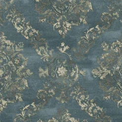 Vliestapete Barock-Design petrol gold 38707-3