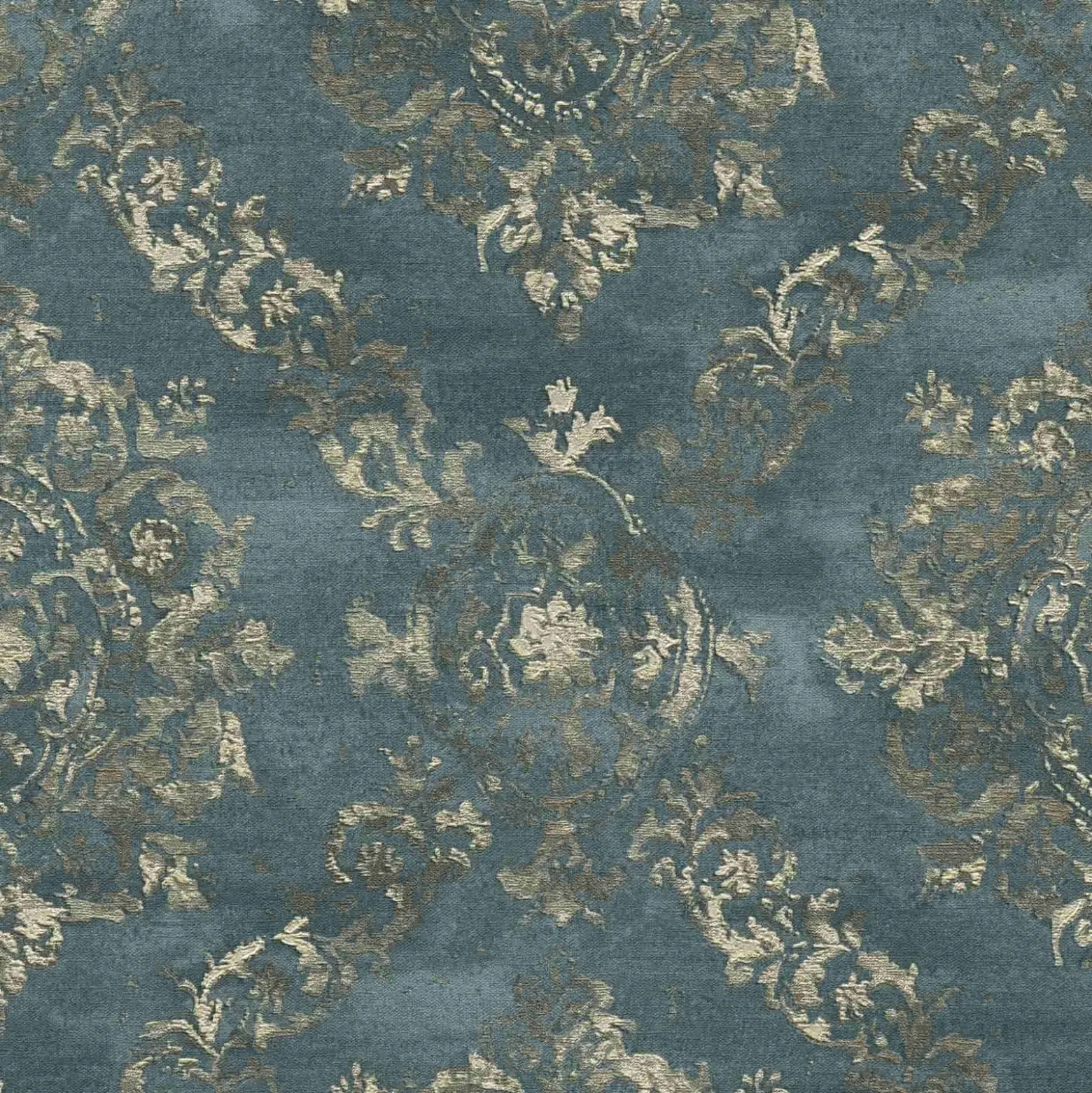 Vliestapete Barock-Design petrol gold 38707-3