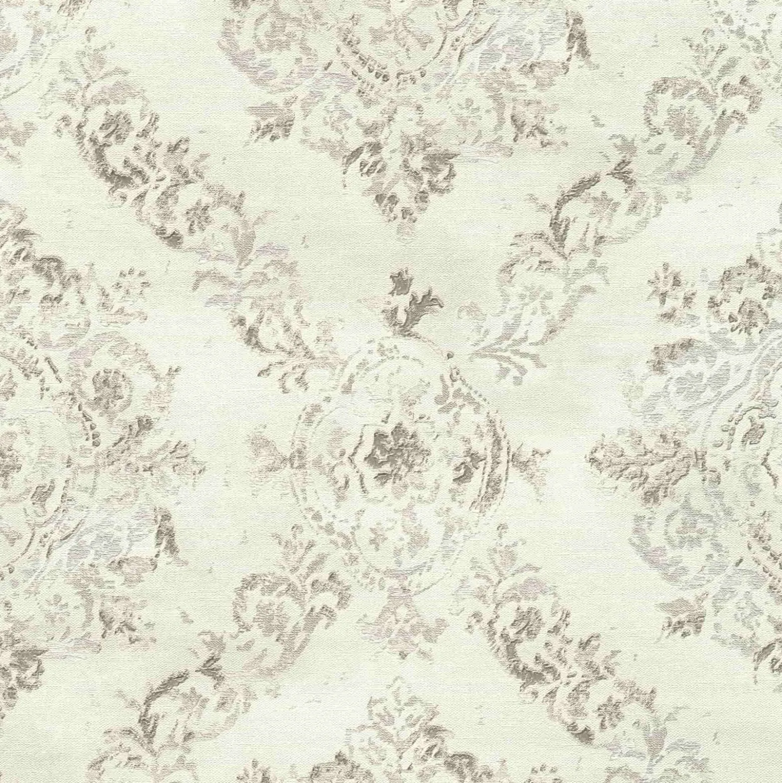 Vliestapete Barock-Design weiß grau silber 38707-2