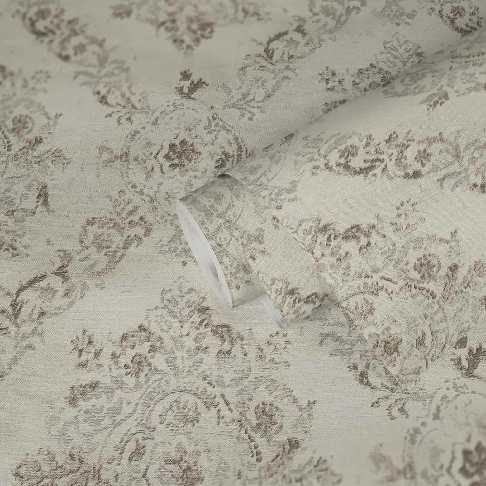 Vliestapete Barock-Design weiß grau silber 38707-2