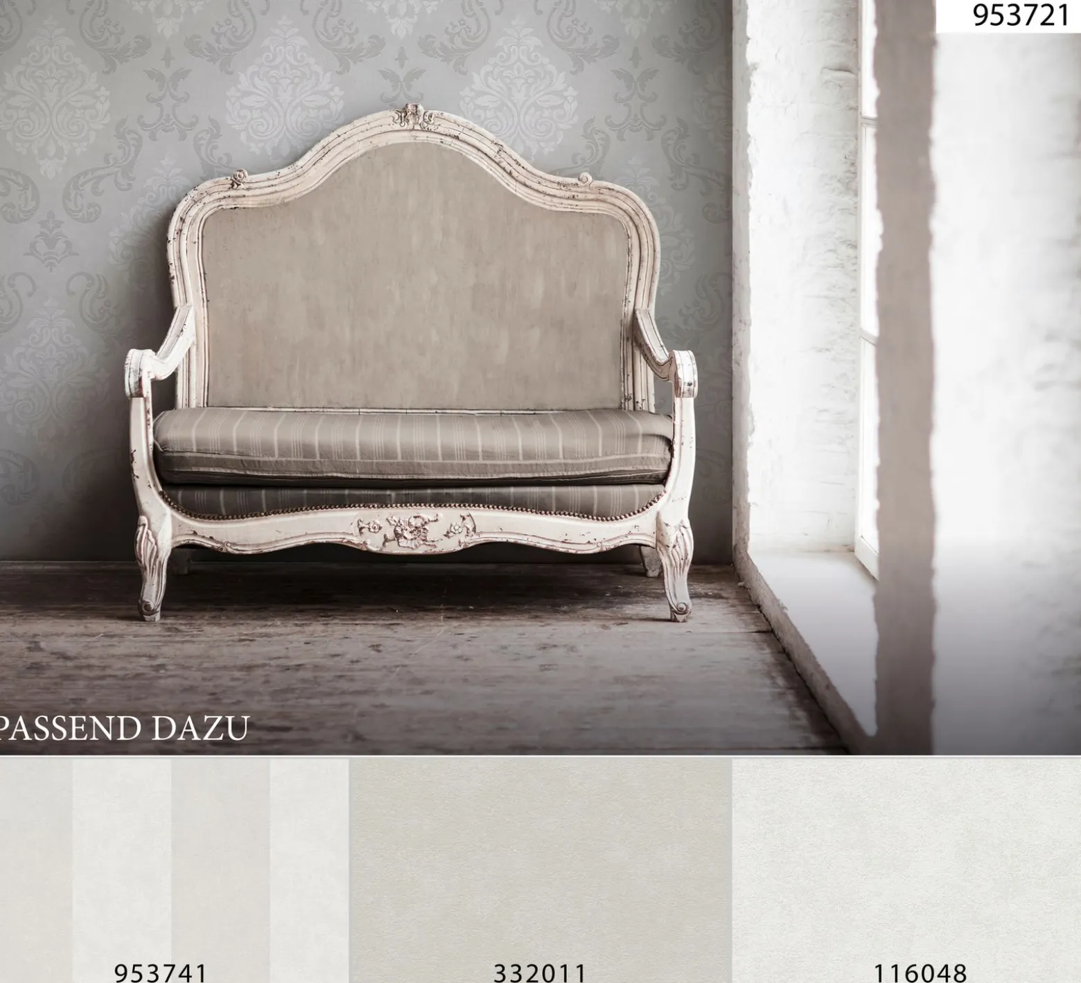 Vliestapete Barock Glitzer AS Creation taupe weiß 95372-1