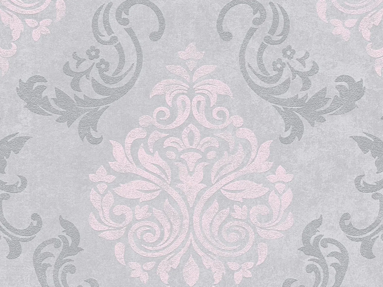 Vliestapete Barock Glitzer AS Creation grau rosa 95372-6