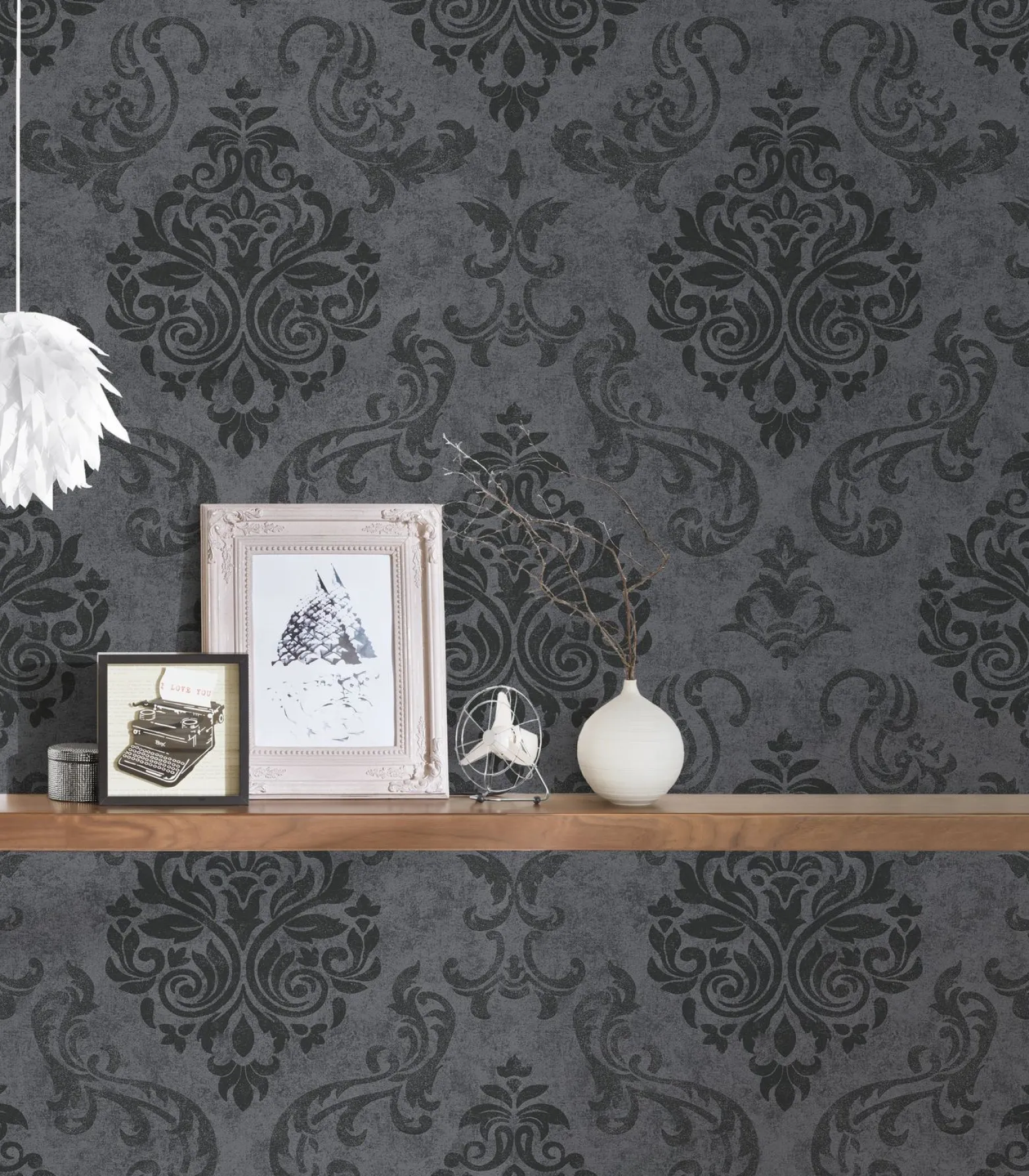 Vliestapete Barock Glitzer schwarz 95372-3 AS Creation