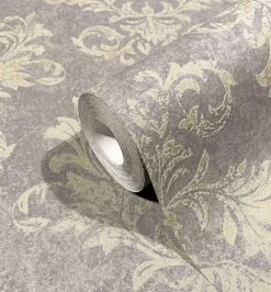 Vliestapete 34015 Barock Grau Gold Marburg