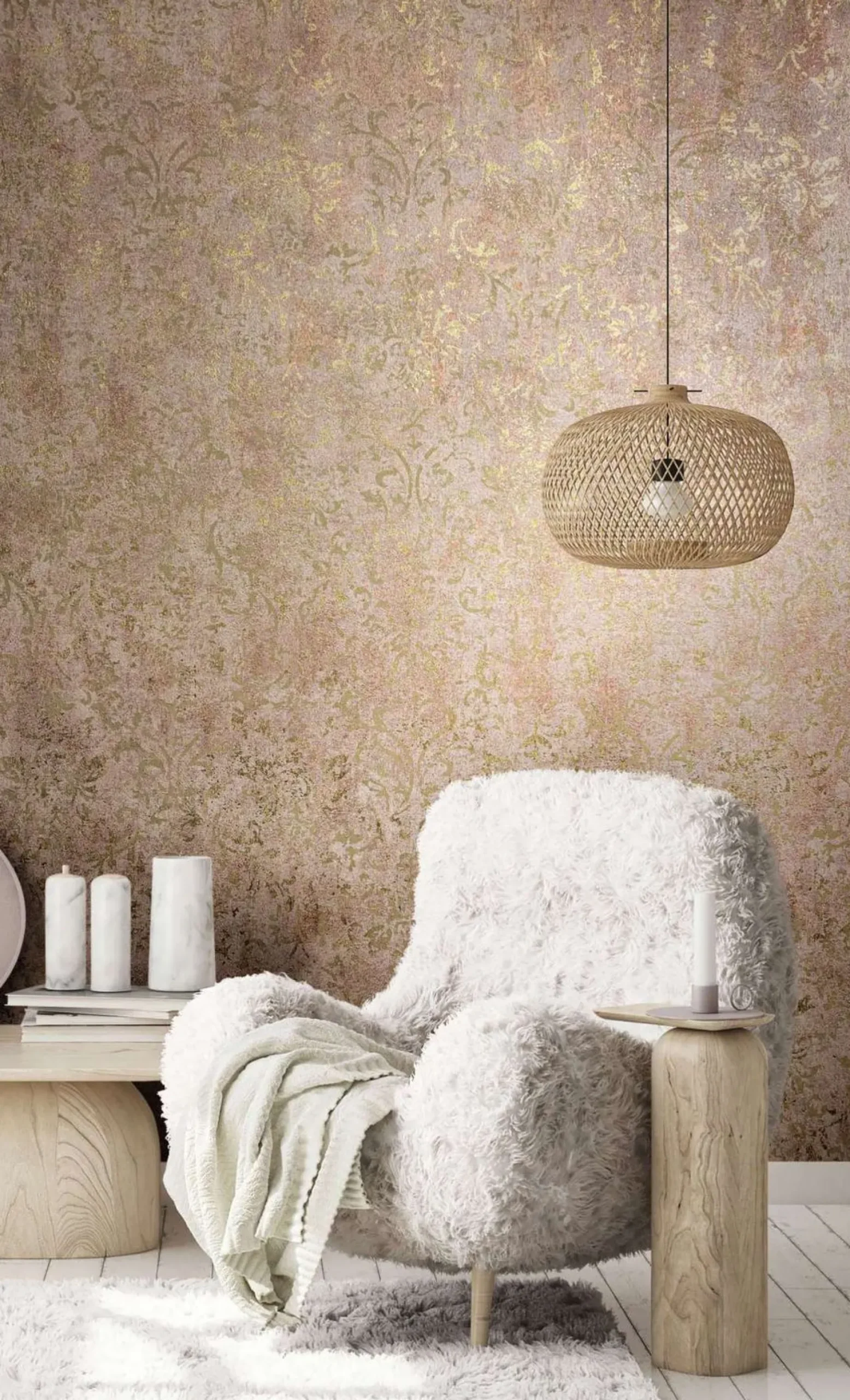 Vliestapete 34295 Barock Muster Braun Gold Marburg