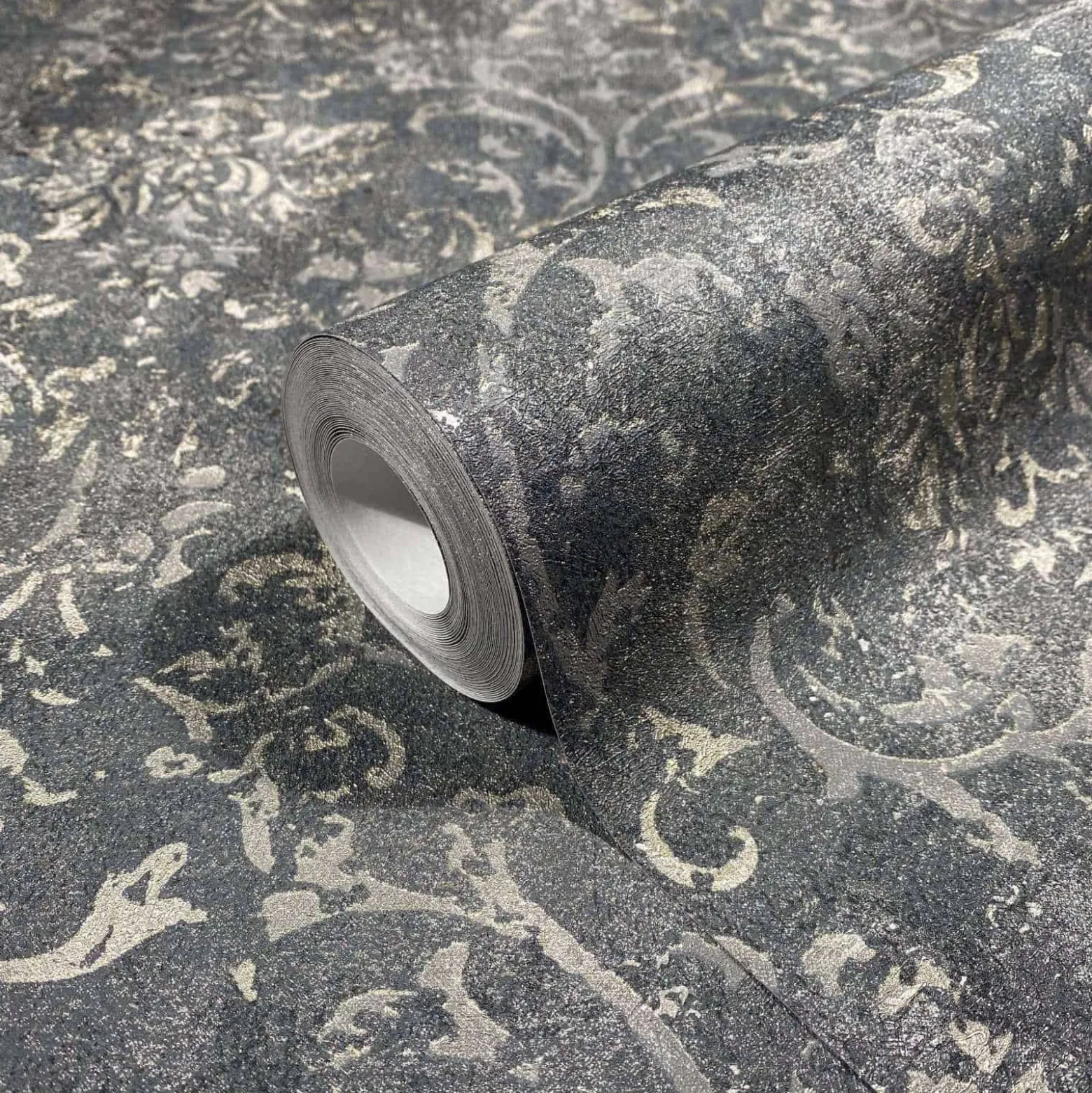 Vliestapete 34296 Barock Muster Schwarz Silber Marburg