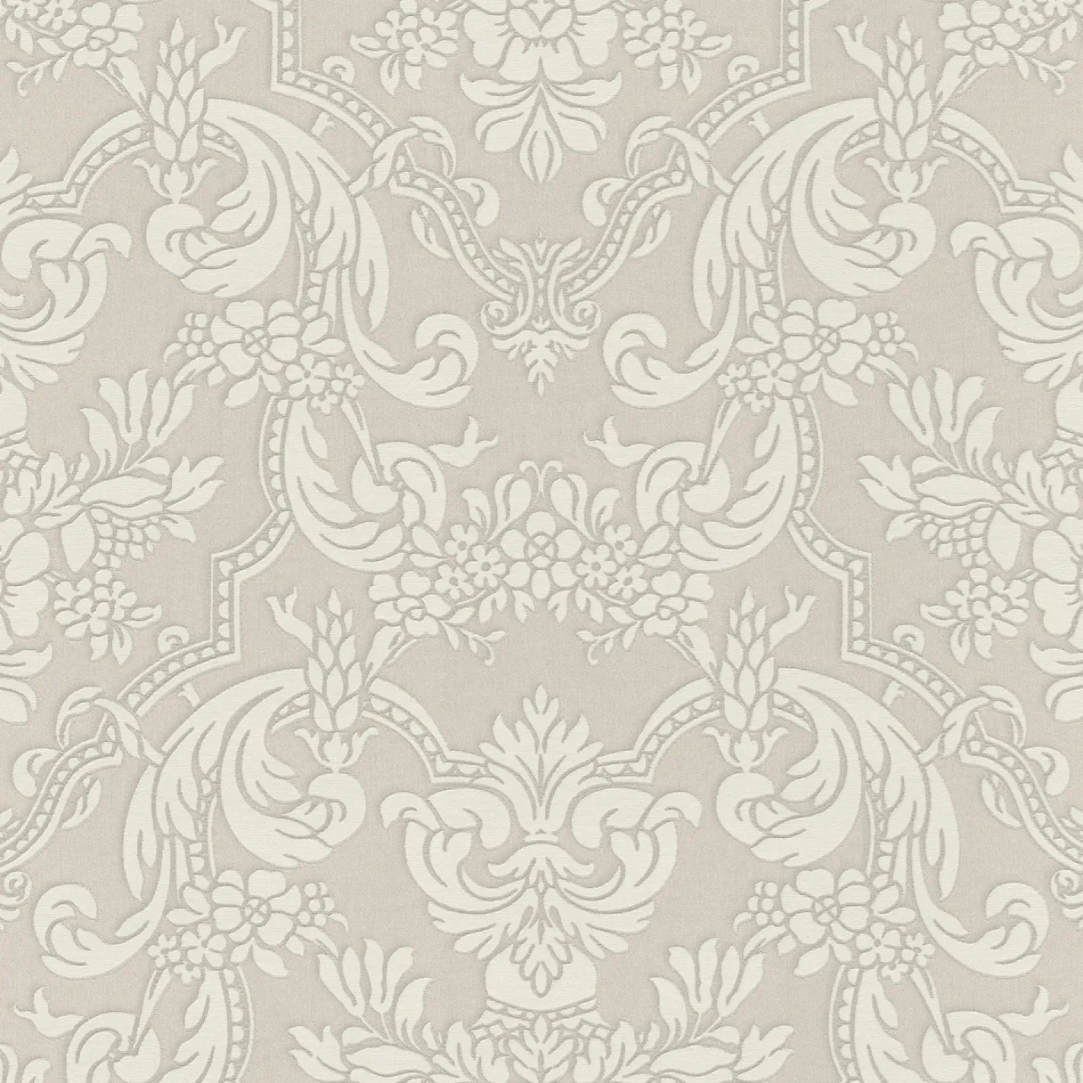 Vliestapete Barock Ornament grau weiß Rasch 570625
