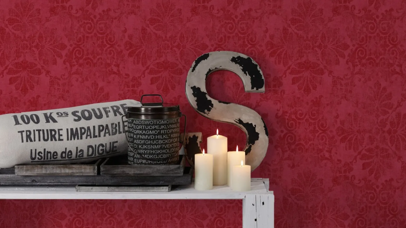 Vliestapete Barock rot Glitzer AS Creation 32987-3
