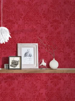 Vliestapete Barock rot Glitzer AS Creation 32987-3