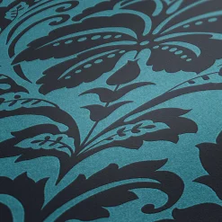 Vliestapete Barock Samt blau schwarz metallic 36910-5